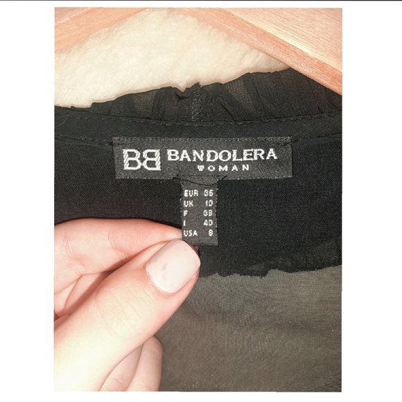 Bandolera black mesh blouse vintage - Picture 12 of 15